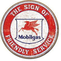 Mobil-Friendly Service Tin Sign - Vintage Signs Canada