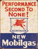 Mobil Gas-2nd To None Tin Sign - Vintage Signs Canada