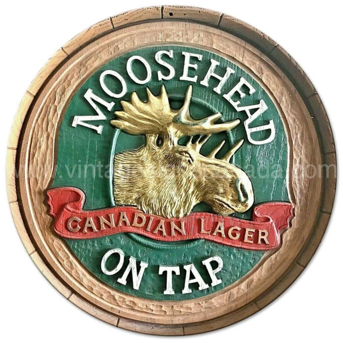 Moosehead Barrel Metal Round Sign Metal Sign