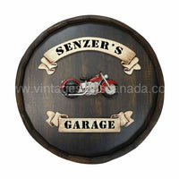 Motorcycle Personalized Quarter Barrel Sign