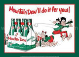 Mountain Dew 6 Pack Tin Sign - Vintage Signs Canada