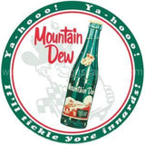 Mountain Dew Hillbilly Round Tin Sign