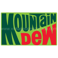 Mountain Dew Logo 1970S Embossed Tin Sign