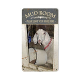 Mud Room Goat Metal Sign Tin