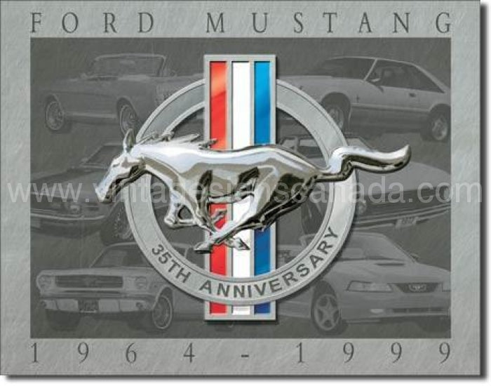 Mustang 35Th Anniversary Tin Sign