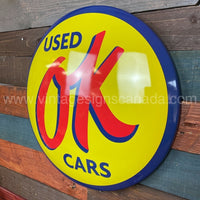 Ok Used Cars 15 Metal Dome Sign Tin