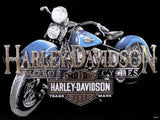 Old Blue Harley-Davidson Motorcycle Metal Sign