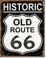 Old Route 66 Weathered Tin Sign