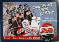 Pepsi Cola-Take Home Carton Tin Sign