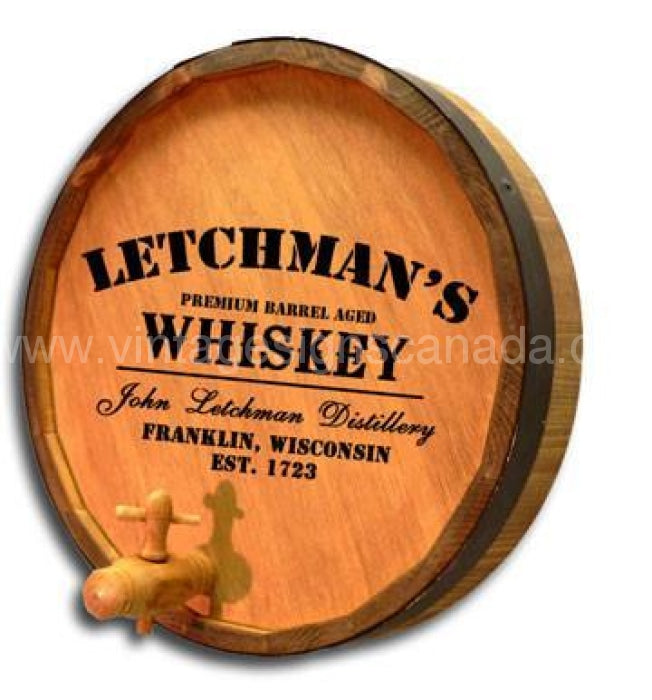 Personalized Whiskey Quarter Barrel Sign