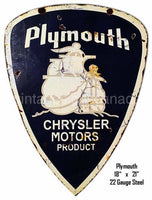 Plymouth Chrysler Reproduction Gas Station Laser Cut Out Sign Metal Sign