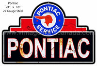 Pontiac Service Laser Cut Out Reproduction Garage Shop Sign Metal Sign