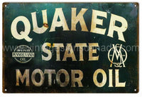 Quaker State Motor Oil Tin Sign