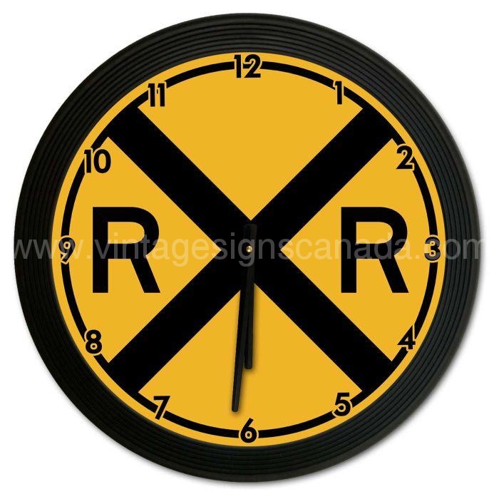 Railroad Crossing Sign Clock-18 Clock