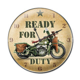 Ready For Duty Sign Clock Tin Cock