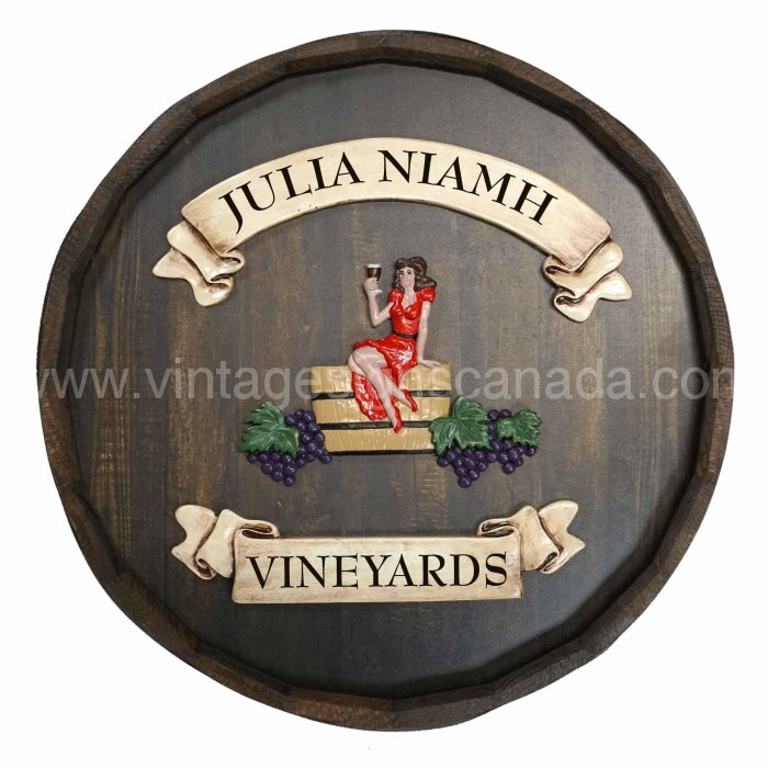 Red Wine Personalized Quarter Barrel Sign