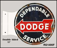 Reproduction Dodge Service Metal Flange Sign Flange Sign
