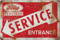 Reproduction Red Ford Service Entrance Sign Metal Sign