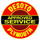 Reproductoin Desoto Plymouth Service Sign Metal Sign