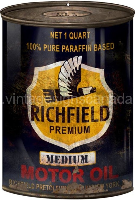 Richfield Motor Oil Can Cutout Sign. Sign