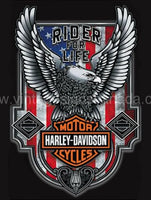 Rider For Life Patriotic Eagle Harley Davidson Metal Sign