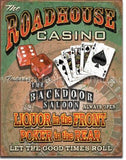 Roadhouse Bar And Casino Tin Sign