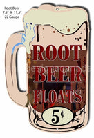 Root Beer Floats Laser Cut Out Sign Tin