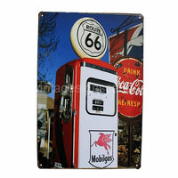 Route 66 Mobilgas Pumptin Sign Tin