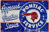 Rustic Pontiac Service Tin Sign