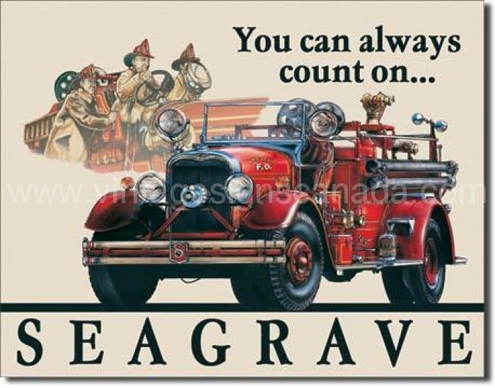 Seagrave Fire Engine Tin Sign