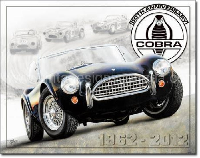 Shelby Cobra 50Th Anniversary Tin Sign