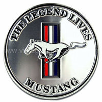 Silver Mustang 24 Round Tin Sign