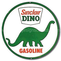 Sinclair Dino Gasoline 12 Round Tin Sign