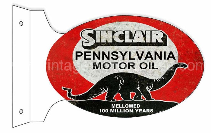 Sinclair Motor Oil Reproduction Flange Gas Station Metal Sign Flange Sign