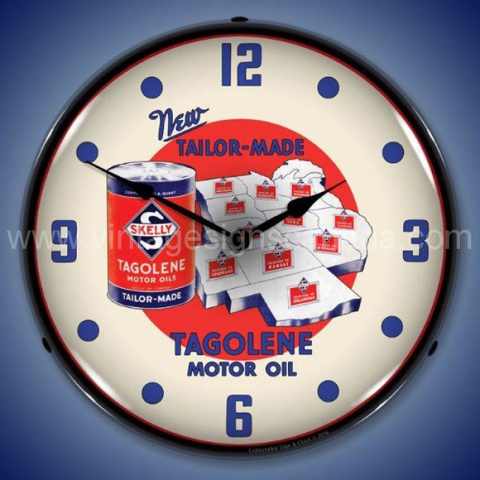Skelly Motor Oil Led Clock