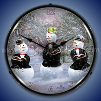 Snowman Caroling Led Clock