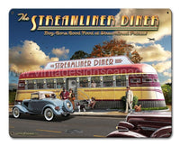 Streamliner Diner Vintage Sign-15X12 Metal Sign