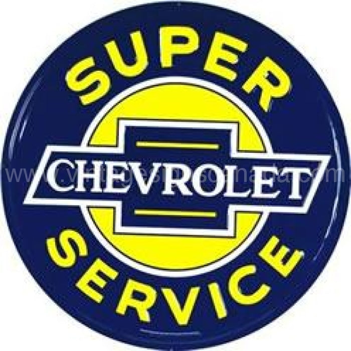 Super Chevrolet Service 24 Round Tin Sign