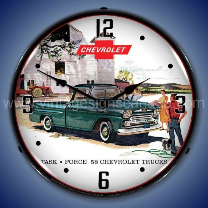 Task Force 1958 Pickups Led Clock