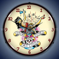 Tattoo Girl Led Clock