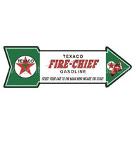 Texaco Fire Chief Arrow Tin Sign