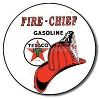 Texaco Firechief Round Tin Sign