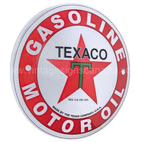 Texaco Gasoline Motor Oil 15 Dome Metal Sign Tin
