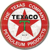 Texaco-The Texas Company Round Tin Sign
