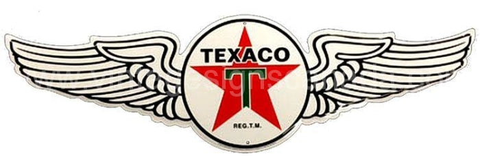 Texaco Wing Die-Cut Tin Sign
