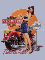 Ticket Babe Harley Davidson Metal Sign