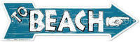 To Beach Arrow Tin Sign