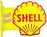 Two Sided Shell Flange Tin Sign