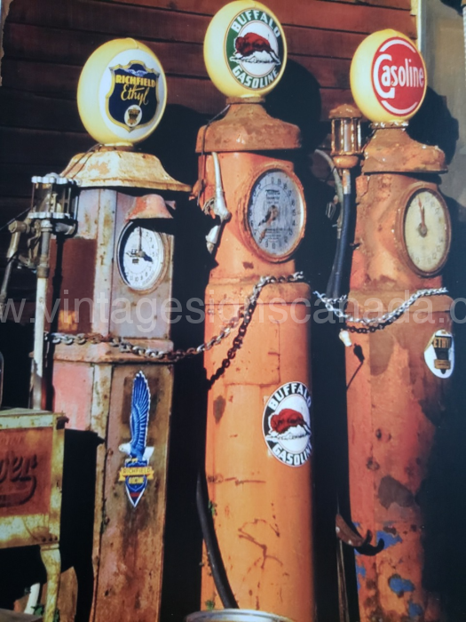Vintage Gas Pumps Tin Sign
