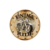 Vintage Ride Sign Clock Tin Cock